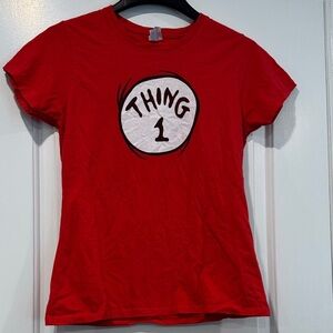 🔵 Port & Company Red Thing 1 Short Sleeve T-Shirt Size Medium Women’s